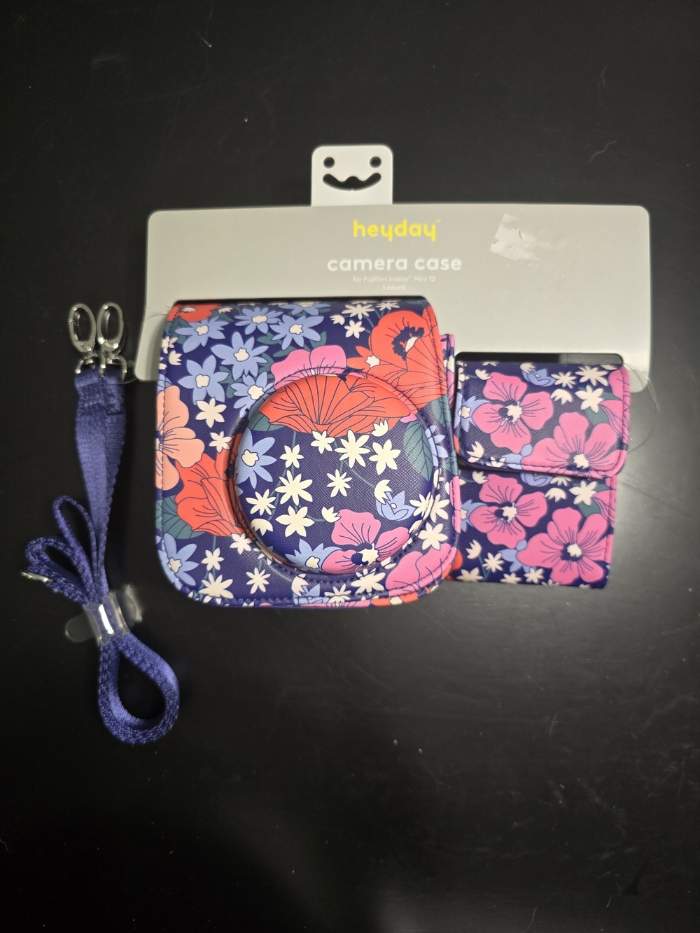 Heyday Crossbody Floral Camera Case W/ Accessory Holder Fujifilm Instax Mini 12